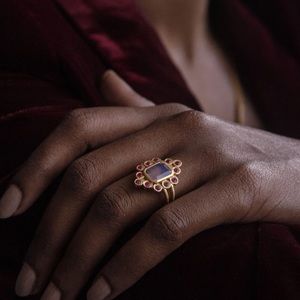 18K Gold on Brass Gorgeous Rani Statement Ring